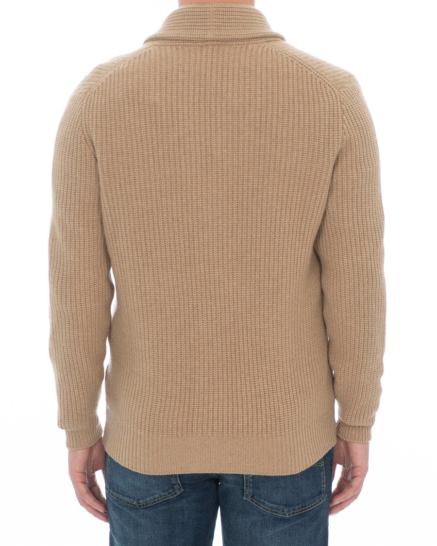 Uomini | Maglieria | Brunello Cucinelli | Cashmere Blend Shawl Collar Cardigan Camel