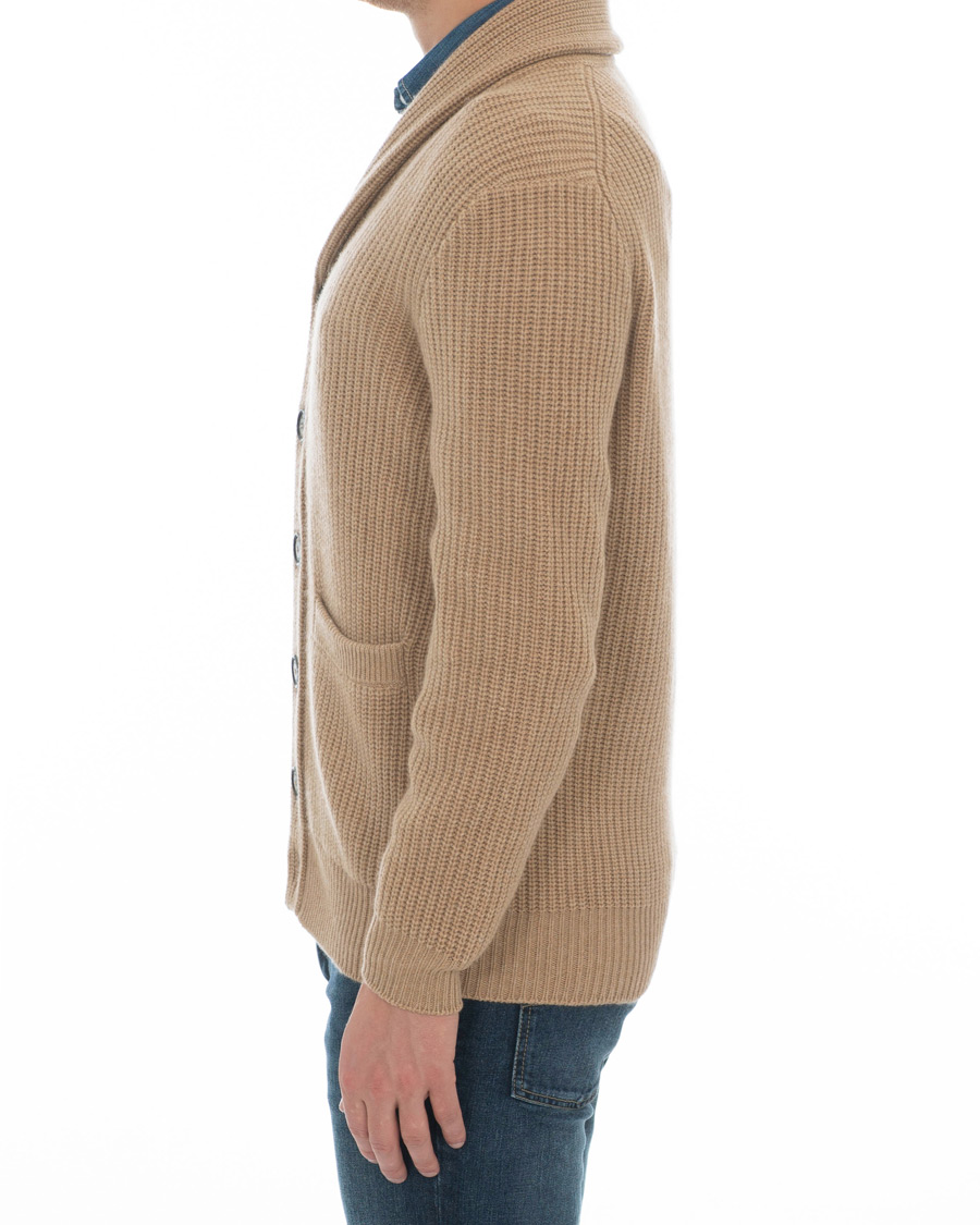 Uomini | Maglieria | Brunello Cucinelli | Cashmere Blend Shawl Collar Cardigan Camel