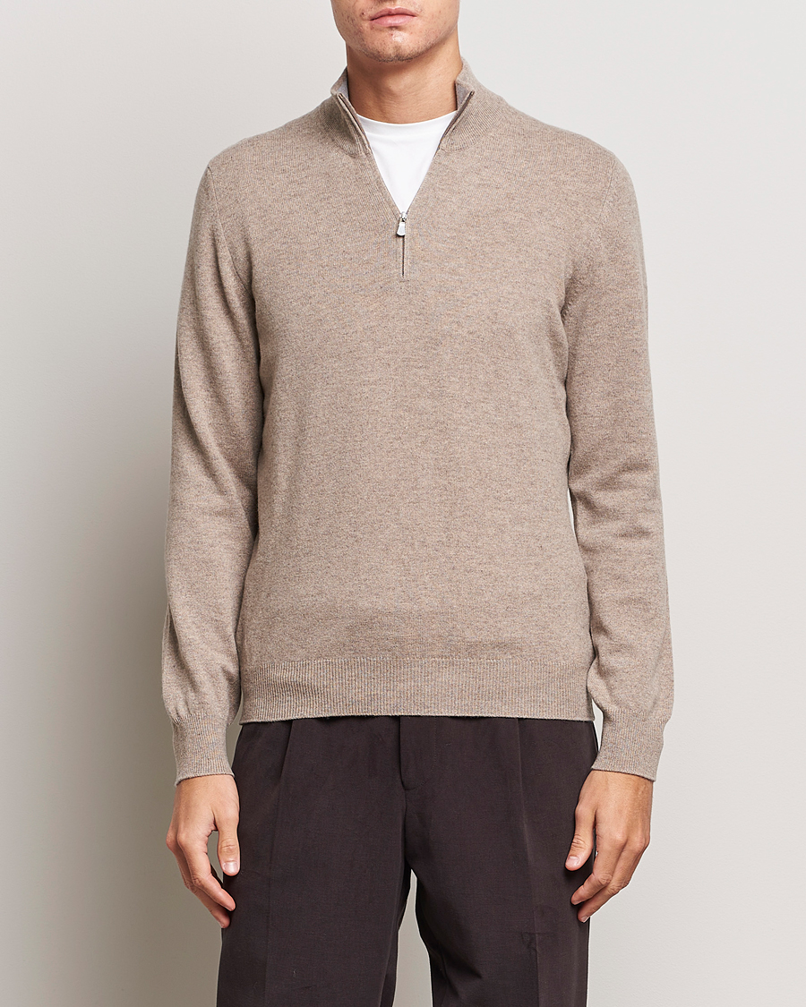 Uomini |  | Gran Sasso | Wool/Cashmere Half Zip Beige