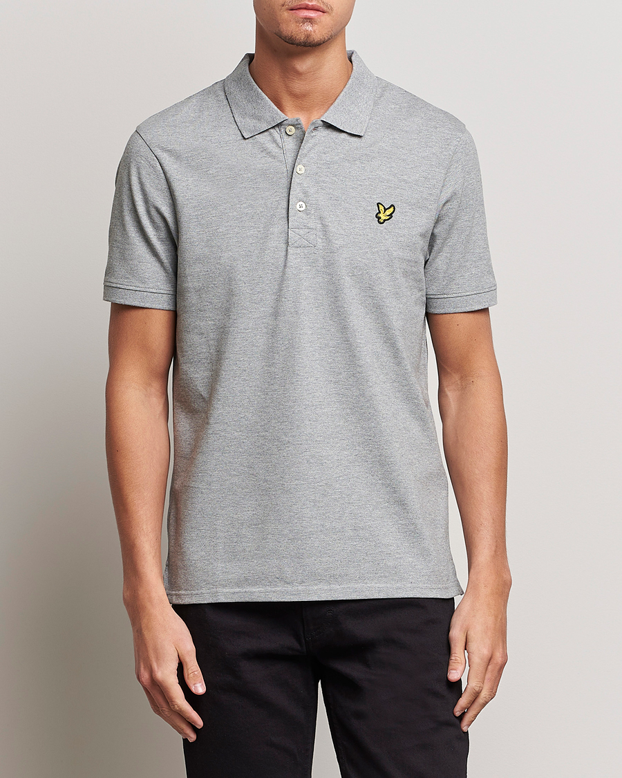 Uomini | Lyle & Scott | Lyle & Scott | Plain Polo Shirt Mid Grey Marl