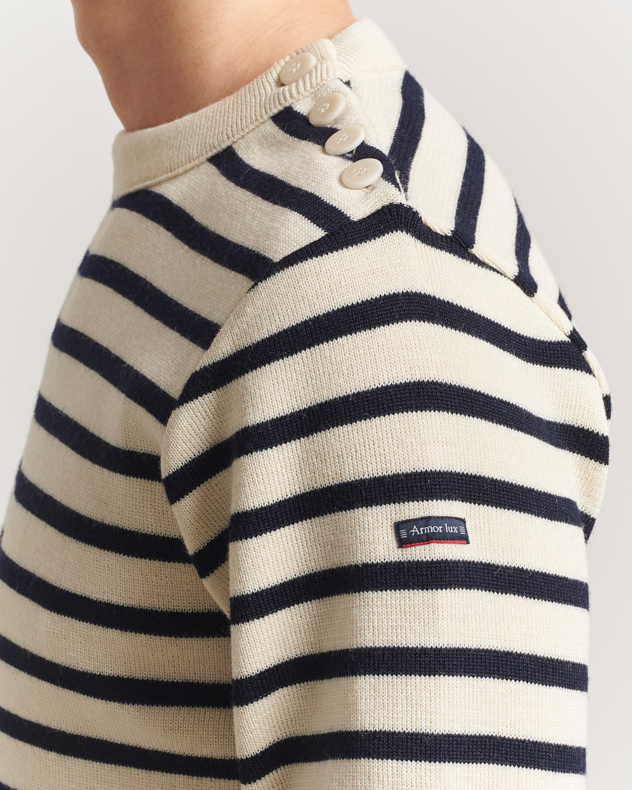 Uomini | Maglieria | Armor-lux | Fouesnant Classic Sweater Nature/Rich Navy