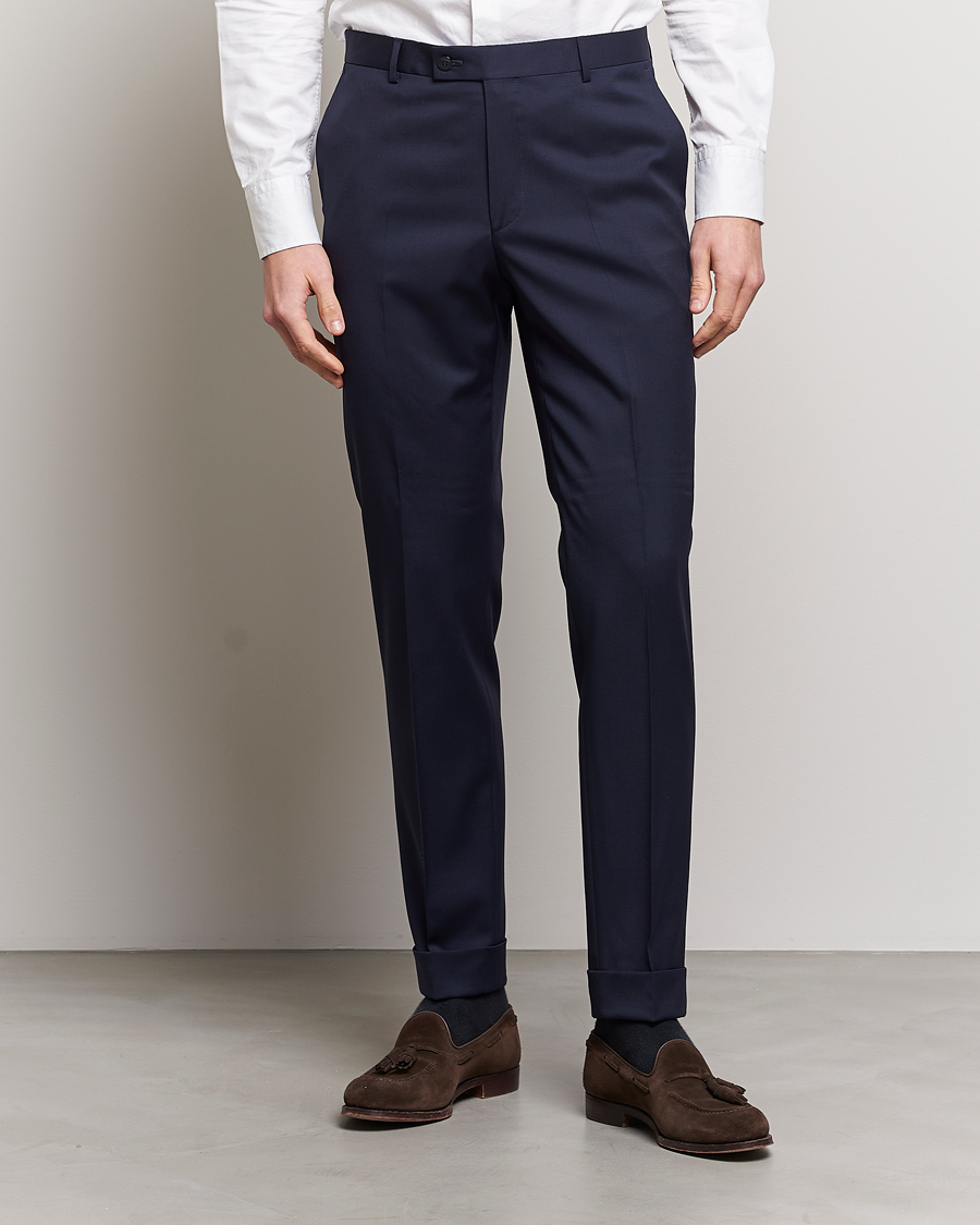 Uomini |  | Morris Heritage | Morris Prestige Wool Suit Trousers Navy