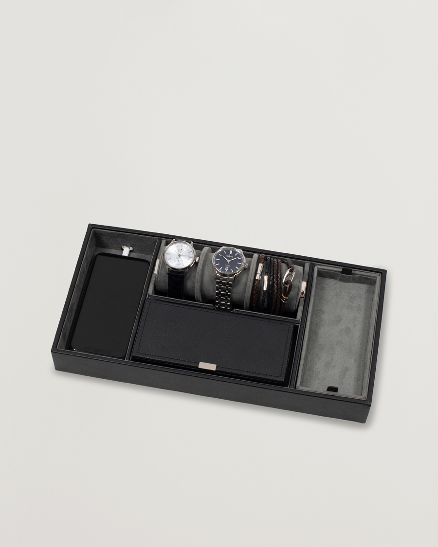 Uomini | Orologi & Portagioielli | WOLF | Howard Valet Tray with Cuff Black/Grey Pebble