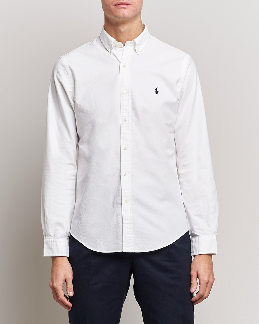 Uomini |  | Polo Ralph Lauren | Slim Fit Garment Dyed Oxford Shirt White