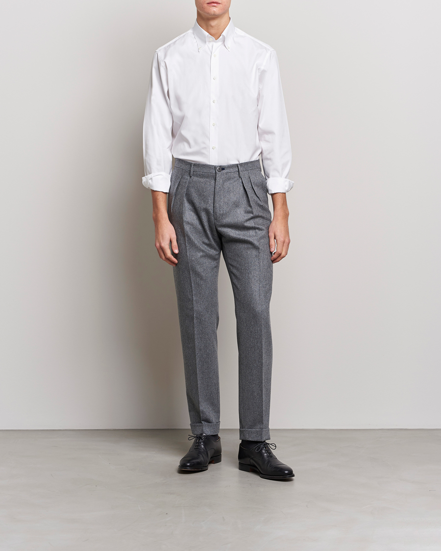 Uomini | Camicie | Stenströms | Fitted Body Button Down Shirt White