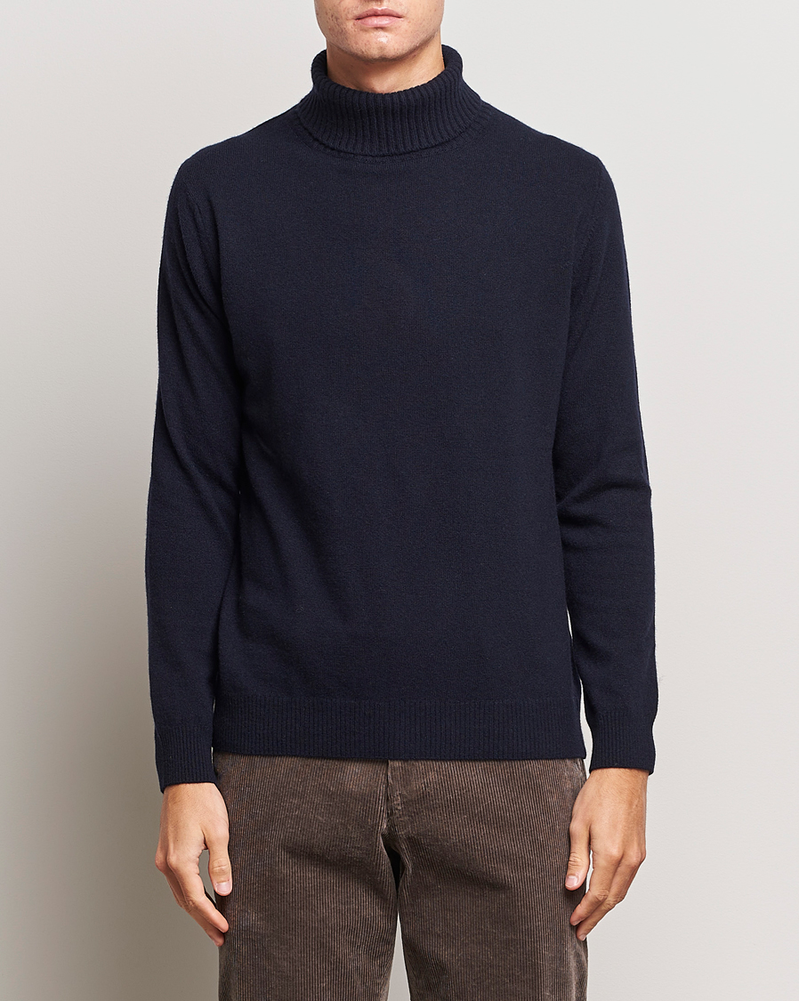 Uomini | Maglieria | Oscar Jacobson | Salim Wool/Cashmere Rollneck Navy