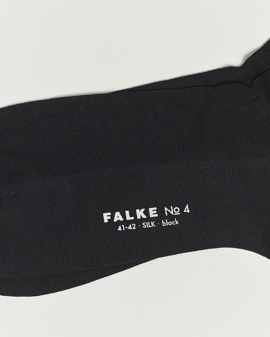 Uomini |  | Falke | No. 4 Pure Silk Socks Black