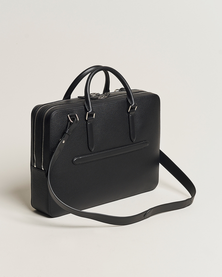 Uomini | Valigette | Smythson | Ludlow Large Briefcase With Zip Front Black