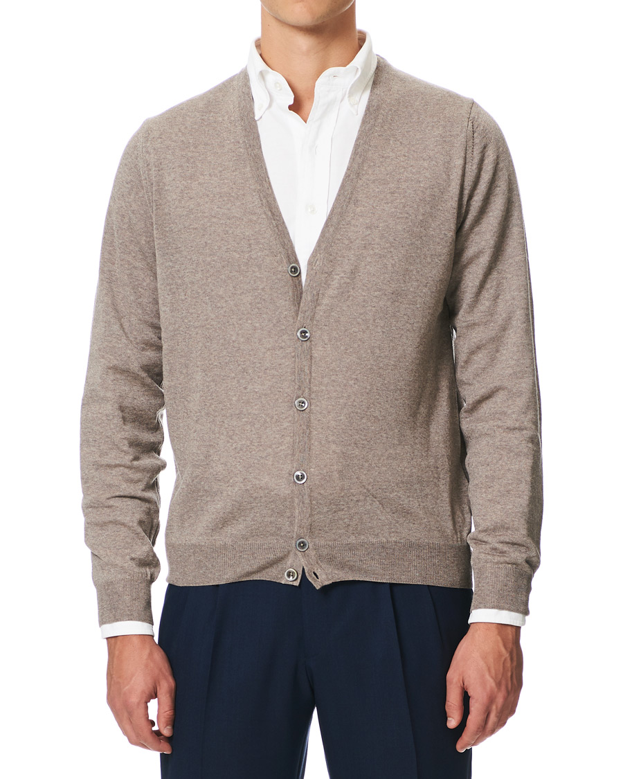 Uomini |  | Stenströms | Merino Zegna Knitted Cardigan Beige