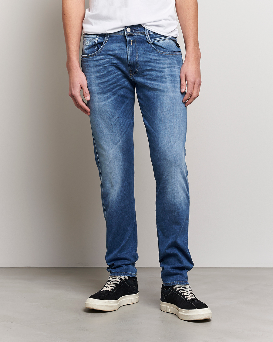 Uomini | Slim fit | Replay | Anbass Hyperflex Bio Jeans  Medium Blue