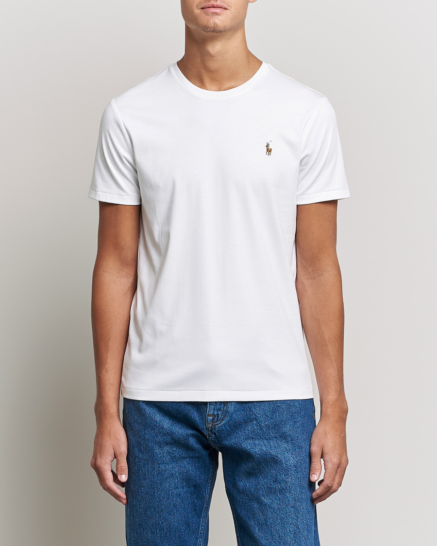 Uomini | T-shirt | Polo Ralph Lauren | Luxury Pima Cotton Crew Neck T-Shirt White