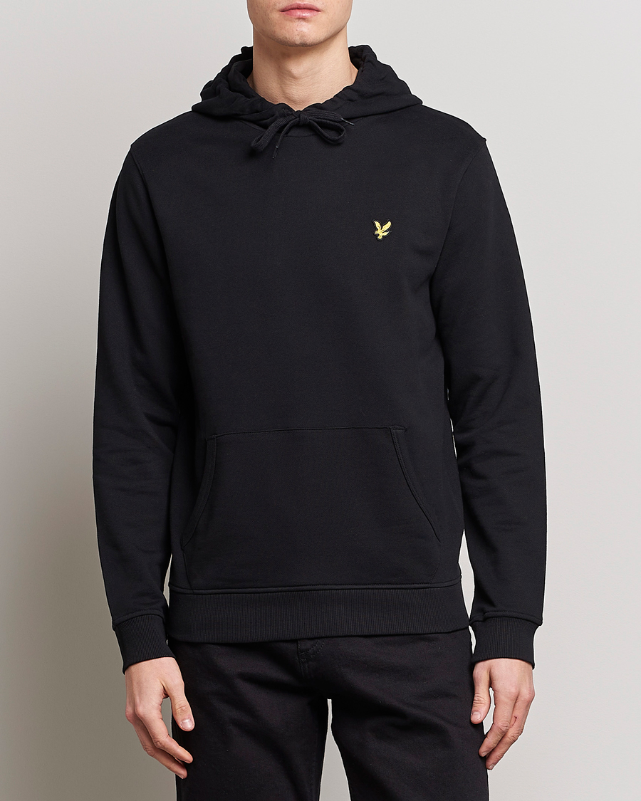 Uomini | Lyle & Scott | Lyle & Scott | Organic Cotton Pullover Hoodie Jet Black