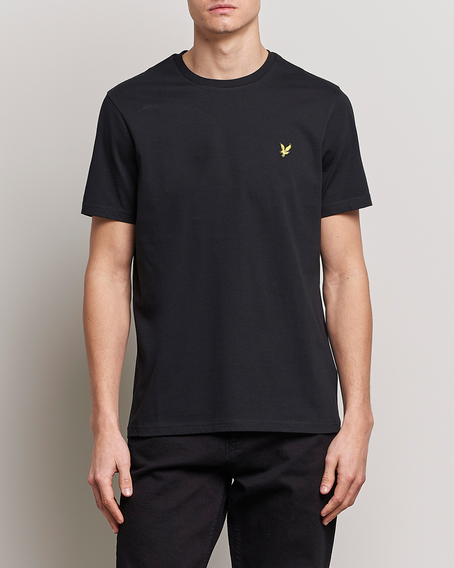 Uomini | Lyle & Scott | Lyle & Scott | Crew Neck Organic Cotton T-Shirt Jet Black