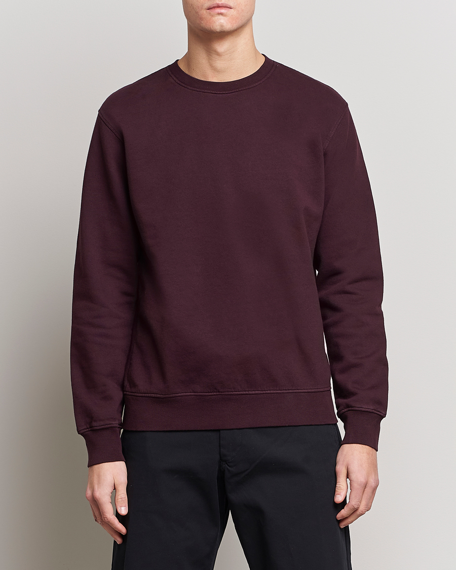 Uomini | Reparti | Colorful Standard | Classic Organic Crew Neck Sweat Oxblood Red