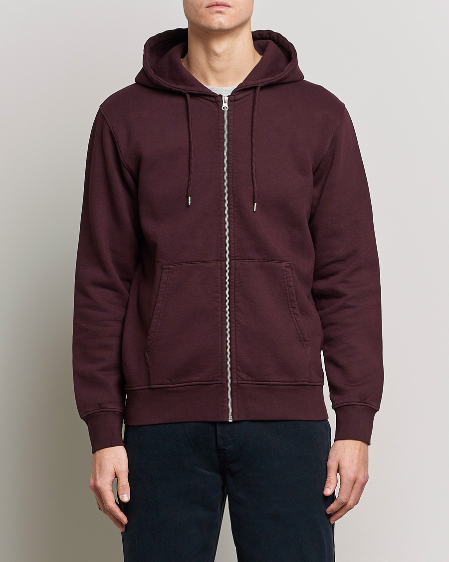 Uomini | Colorful Standard | Colorful Standard | Classic Organic Full Zip Hood Oxblood Red