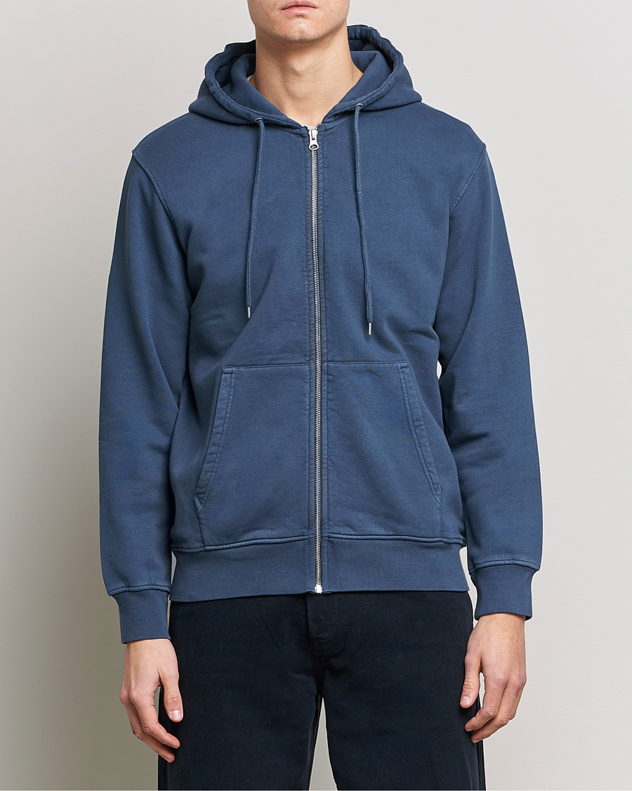 Uomini |  | Colorful Standard | Classic Organic Full Zip Hood Petrol Blue