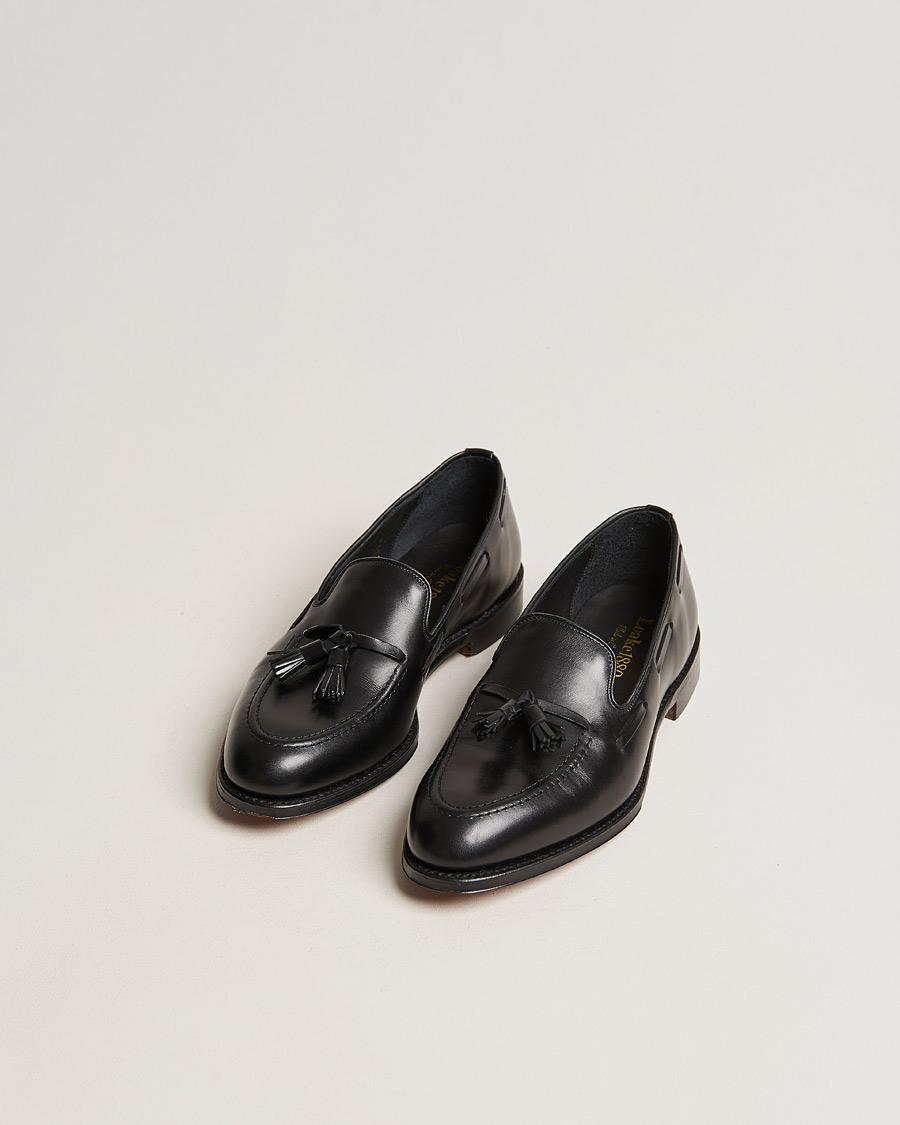 Uomini | Cravatta nera | Loake 1880 | Russell Tassel Loafer Black Calf