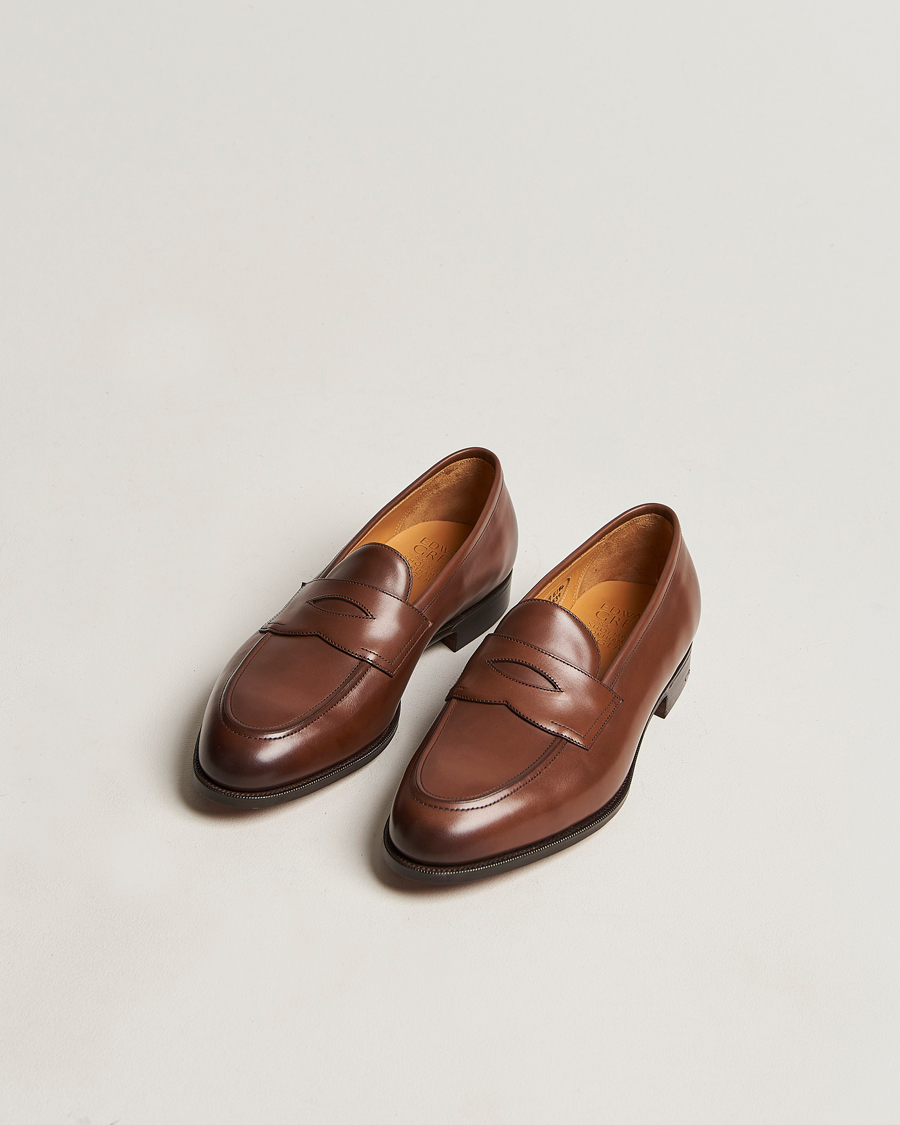 Uomini | Formal Wear | Edward Green | Piccadilly Penny Loafer Dark Oak Antique