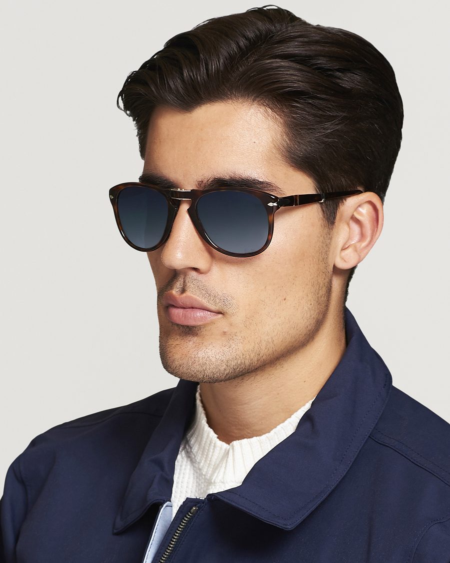 Uomini | Occhiali da sole con montatura a D | Persol | 0PO0714 Folding Sunglasses Havana/Blue Gradient