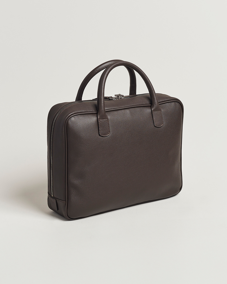 Uomini | Valigette | Anderson\'s | Full Grain Leather Briefcase Dark Brown