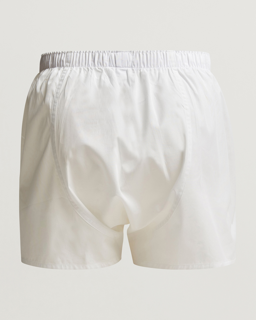 Uomini | Best of British | Sunspel | Classic Woven Cotton Boxer Shorts White