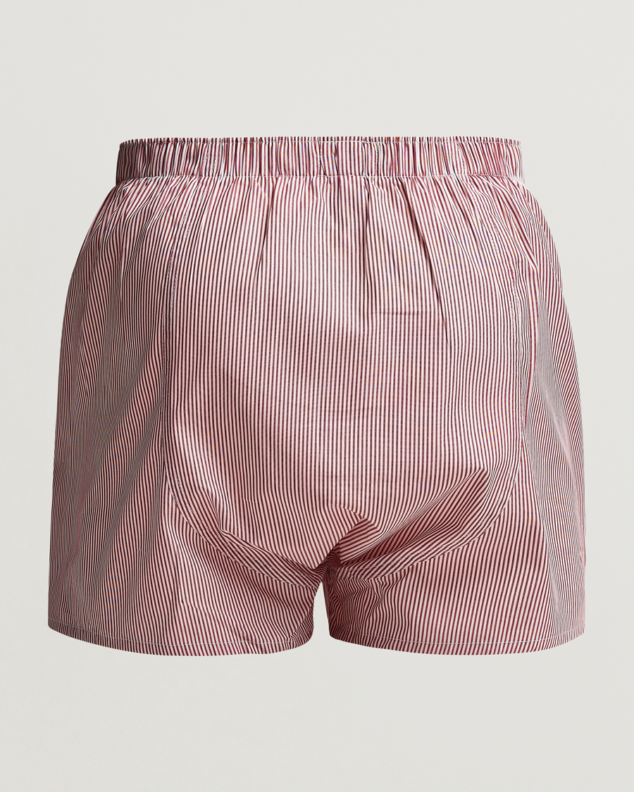 Uomini | Sunspel | Sunspel | Classic Woven Cotton Boxer Shorts Red/White