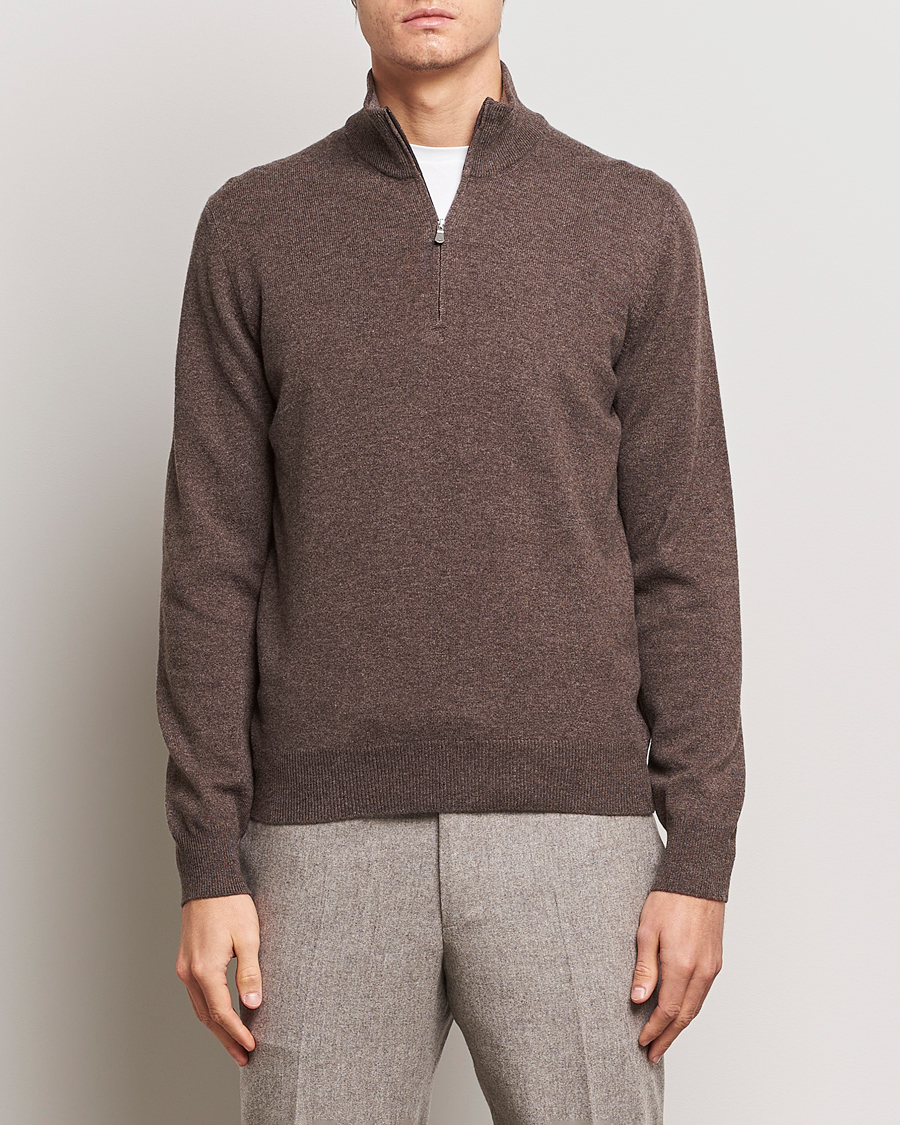 Uomini |  | Gran Sasso | Wool/Cashmere Half Zip Brown