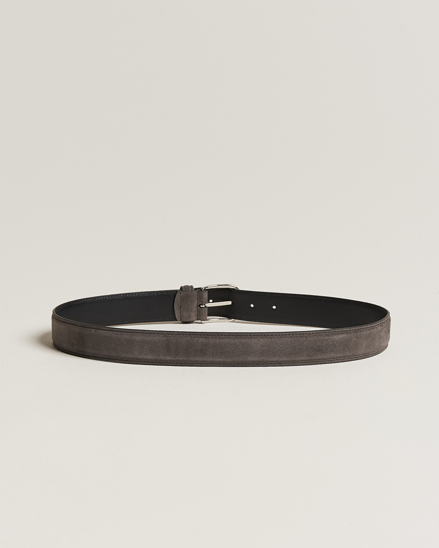 Uomini | Presto disponibile | Anderson\'s | Suede 3,5 cm Belt Grey