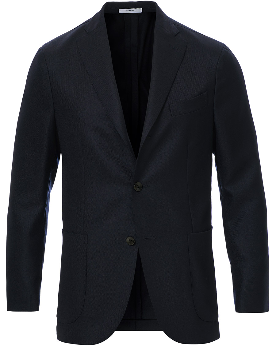 Uomini | Blazers | Boglioli | K Jacket Wool Hopsack Blazer Navy 46
