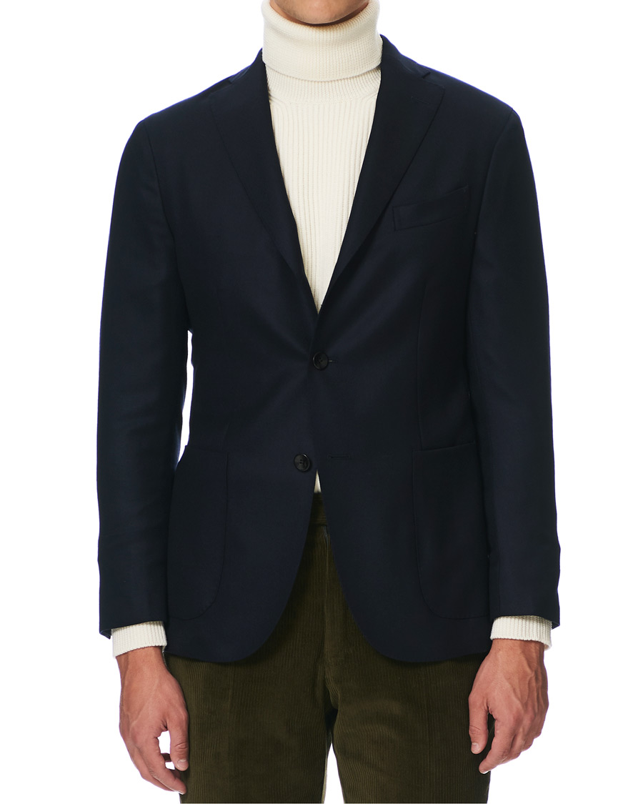 Uomini | Blazers | Boglioli | K Jacket Wool Hopsack Blazer Navy 46