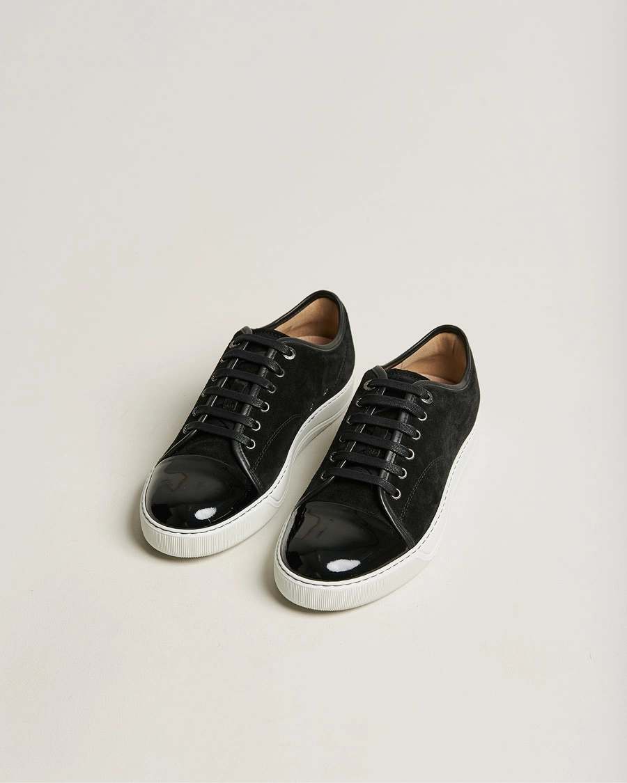 Uomini | Personal Classics | Lanvin | Patent Cap Toe Sneaker Black