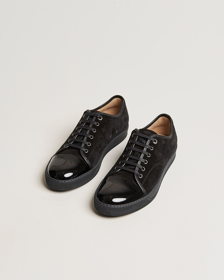 Uomini | Cura delle esclusive carl | Lanvin | Patent Cap Toe Sneaker Black/Black