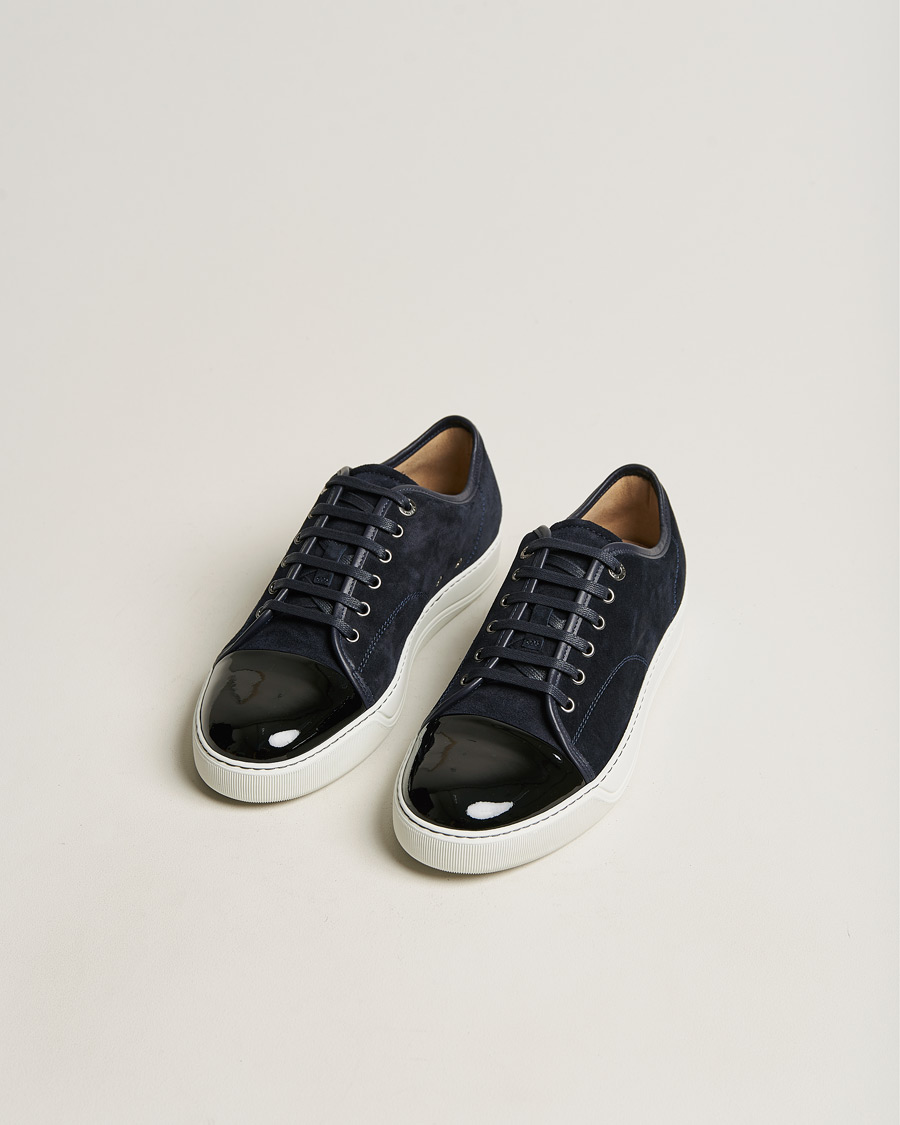 Uomini |  | Lanvin | Patent Cap Toe Sneaker Navy