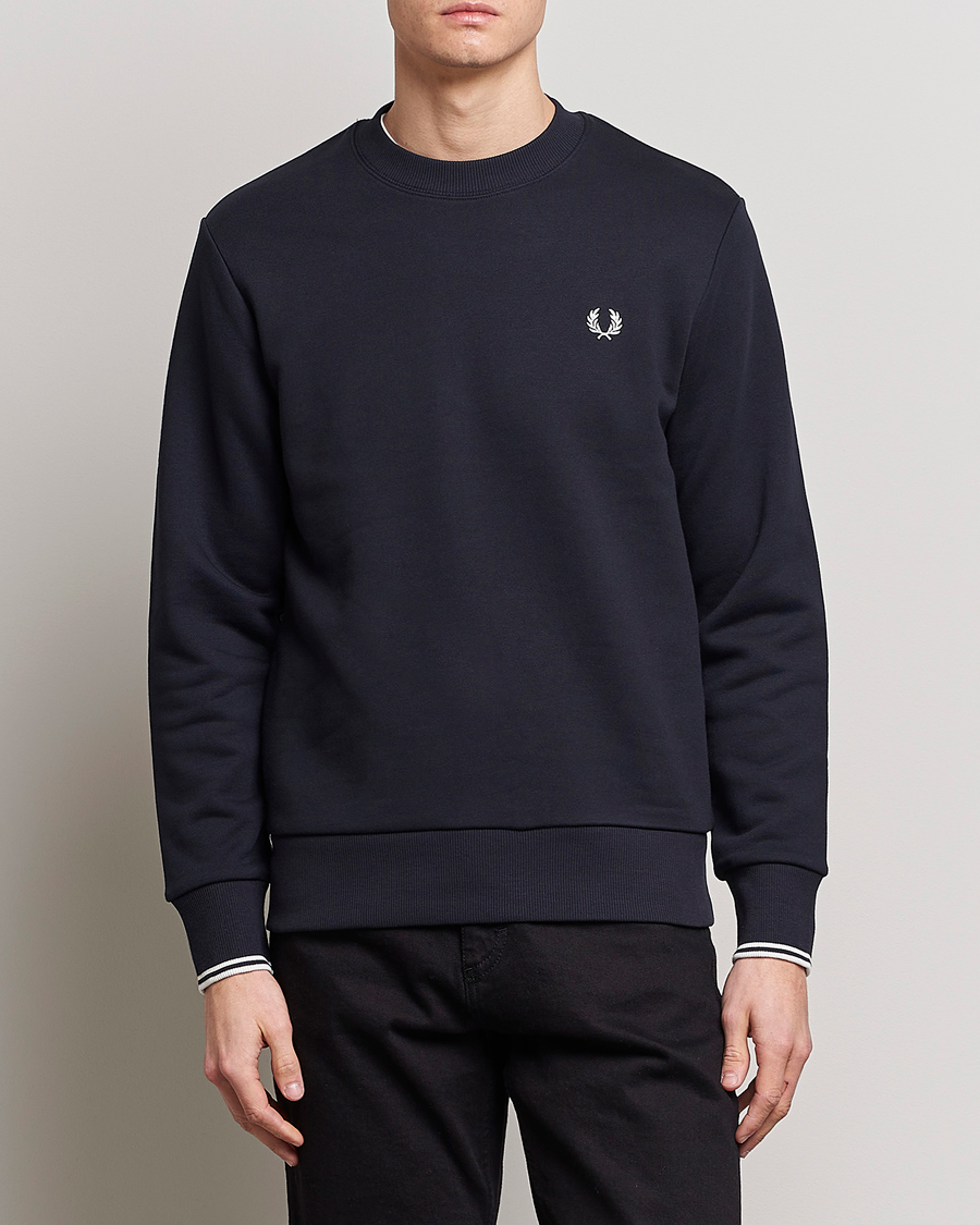 Uomini | Maglieria | Fred Perry | Crew Neck Sweatshirt Navy