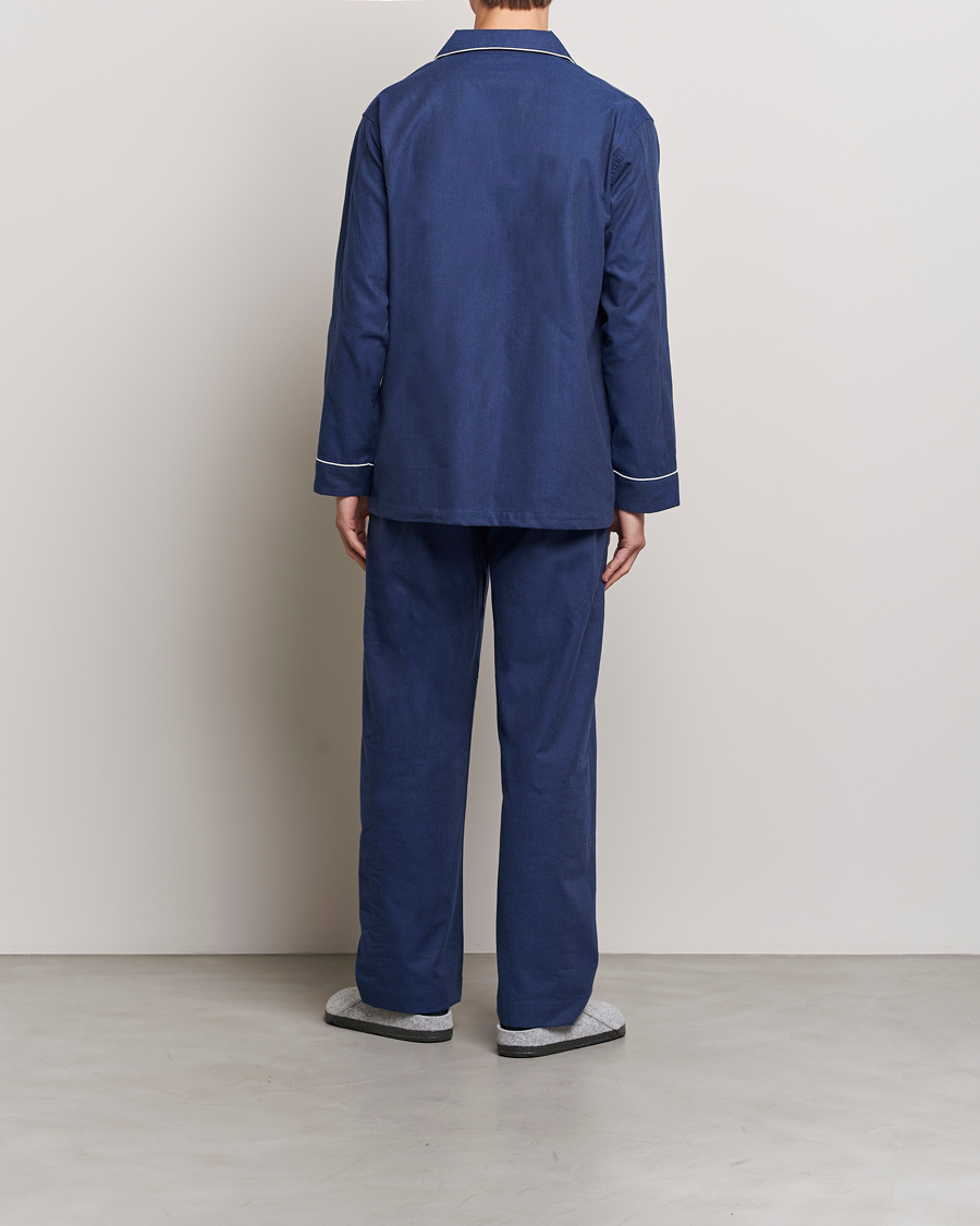 Uomini | Accappatoi & Pigiami | Derek Rose | Brushed Cotton Flanell Pyjama Set Navy