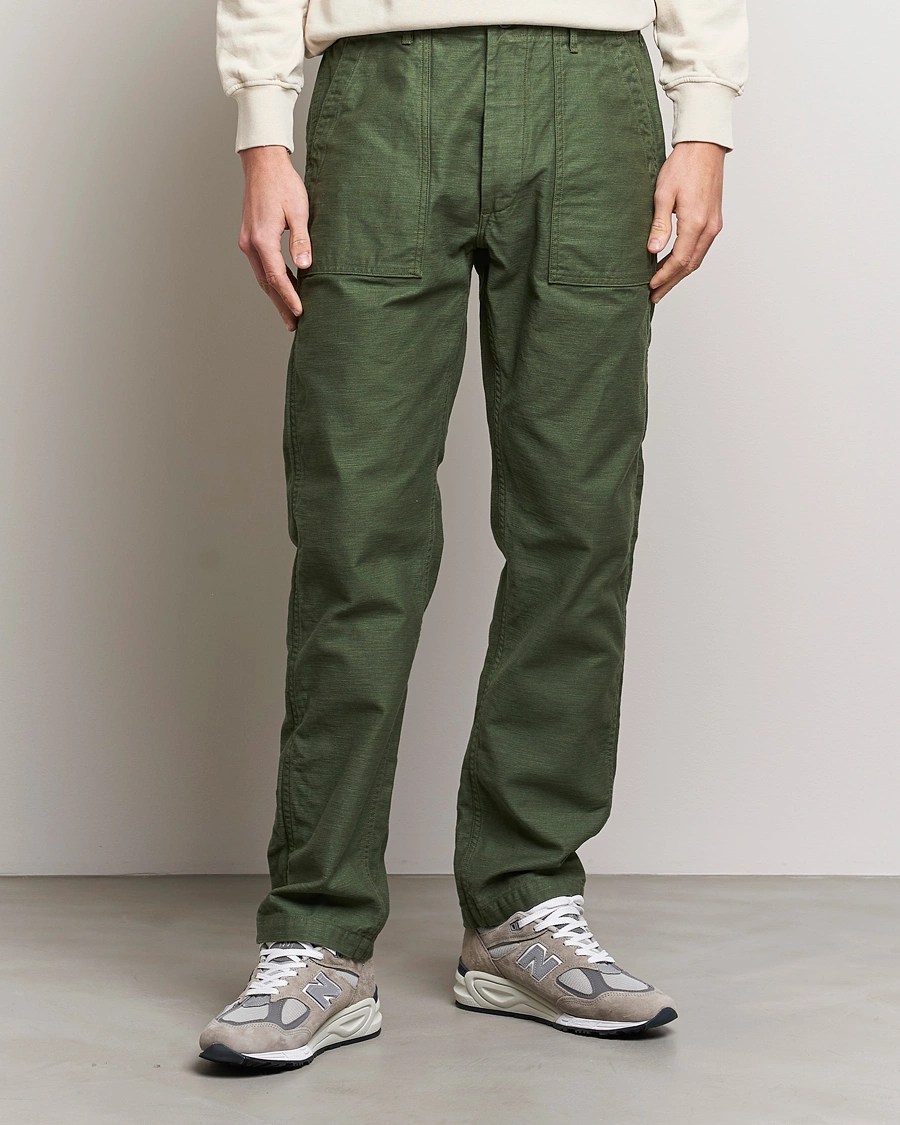 Uomini |  | orSlow | Slim Fit Original Sateen Fatigue Pants Green