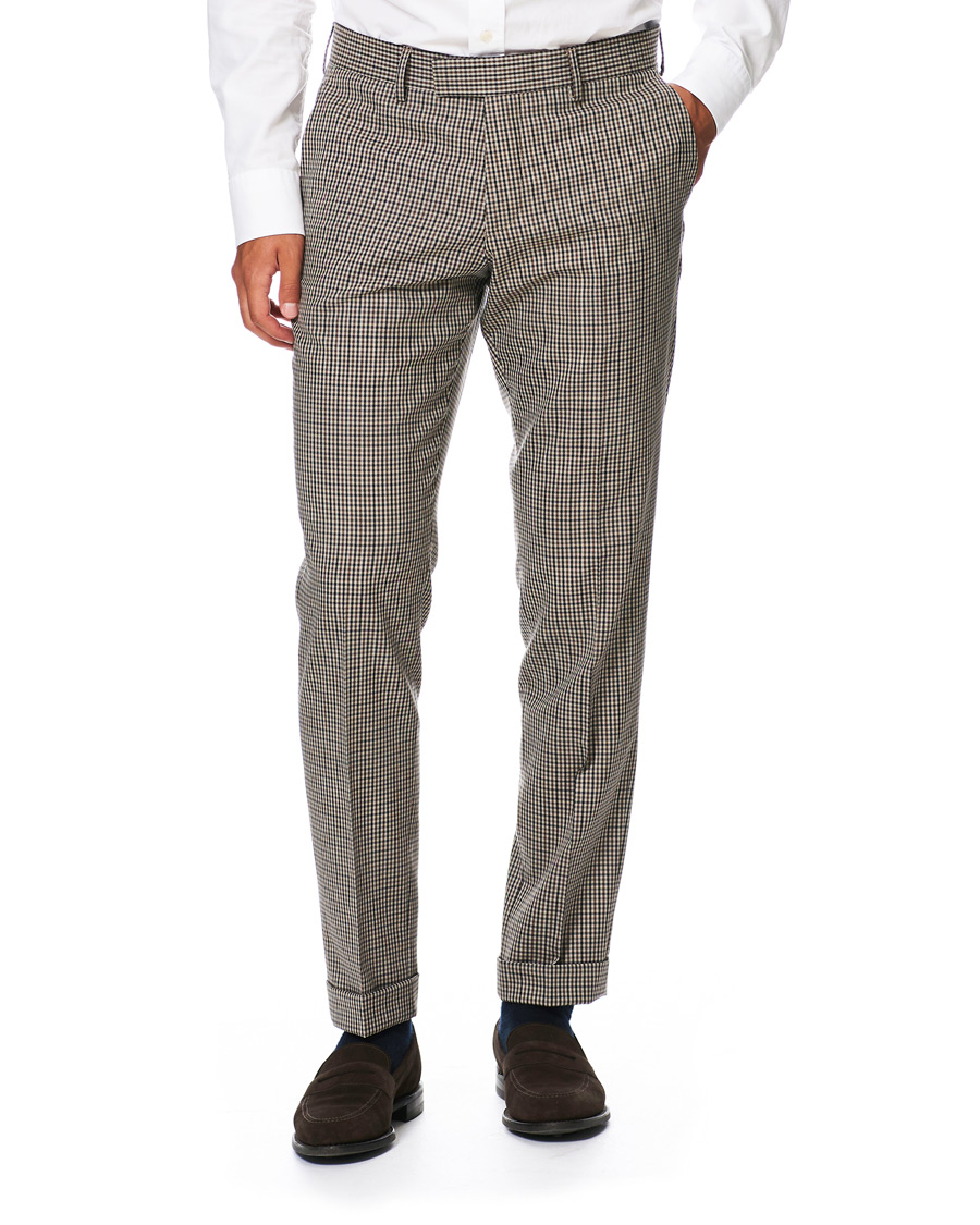 Uomini | Pantaloni da cerimonia | Tiger of Sweden | Tillman Checked Trousers Beige