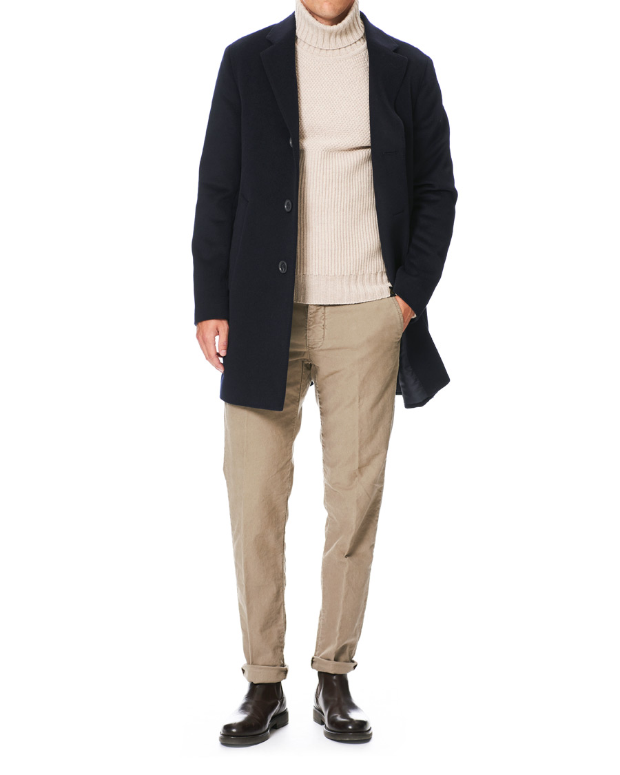 Uomini | Giacche | Oscar Jacobson | Storvik Wool/Cashmere Coat Navy