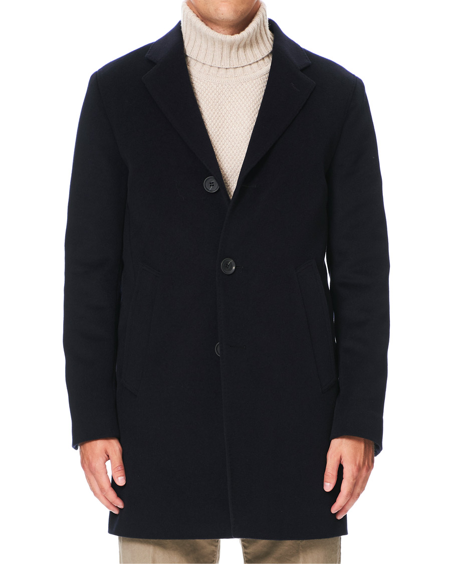 Uomini | Giacche | Oscar Jacobson | Storvik Wool/Cashmere Coat Navy