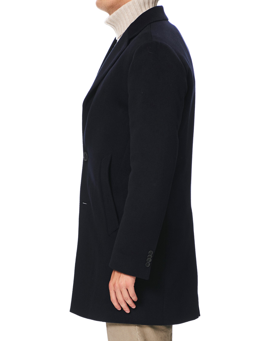 Uomini | Giacche | Oscar Jacobson | Storvik Wool/Cashmere Coat Navy