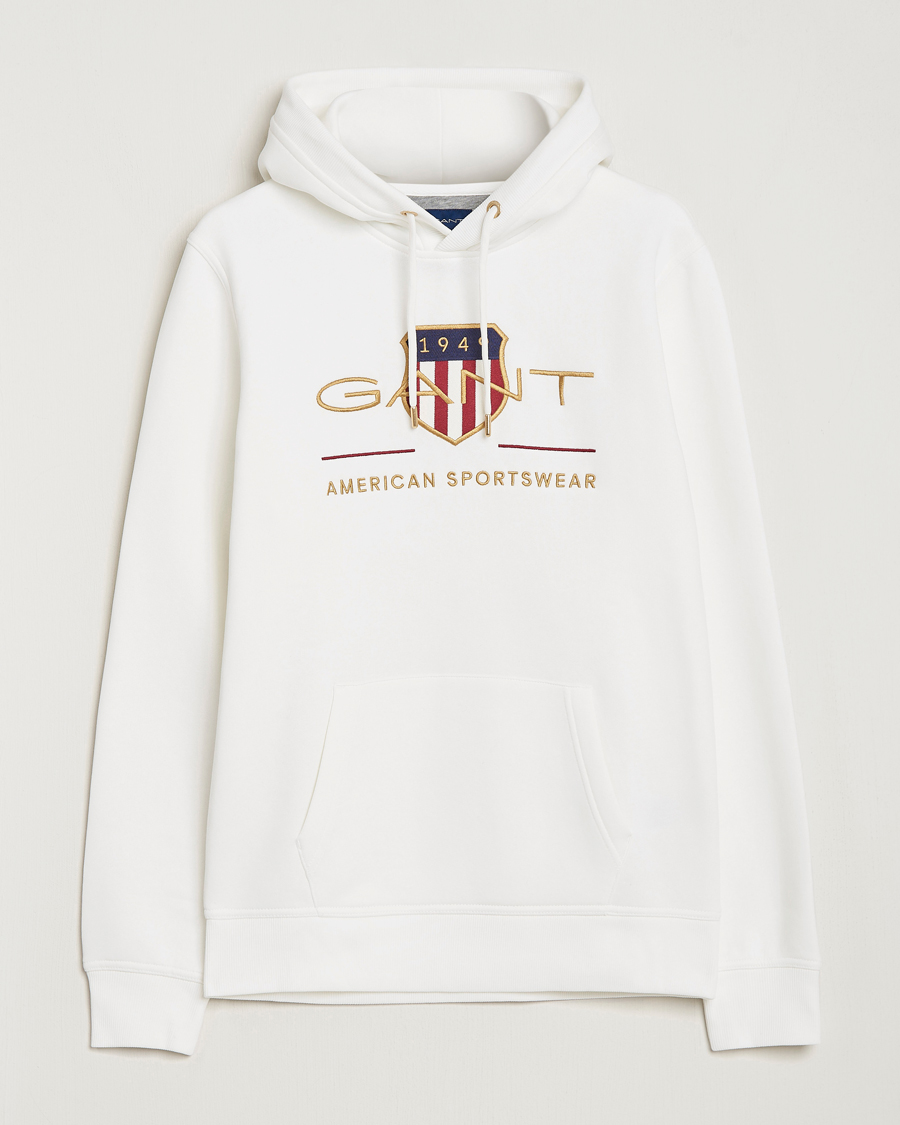 Uomini | Maglieria | GANT | Archive Shield Hoodie Eggshell