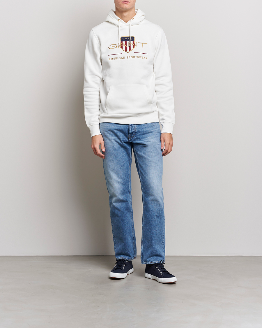 Uomini | Maglieria | GANT | Archive Shield Hoodie Eggshell