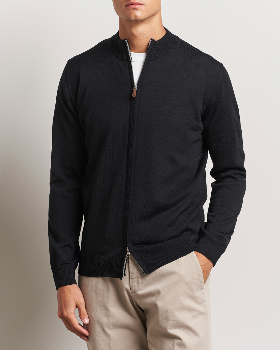 Uomini |  | Stenströms | Merino Full Zip Black