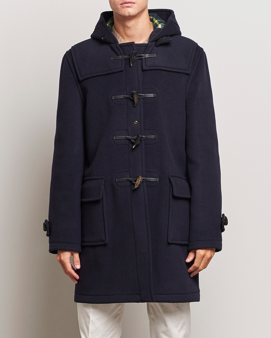 Uomini | Abbigliamento | Gloverall | Morris Duffle Coat Navy/Dress Gordon