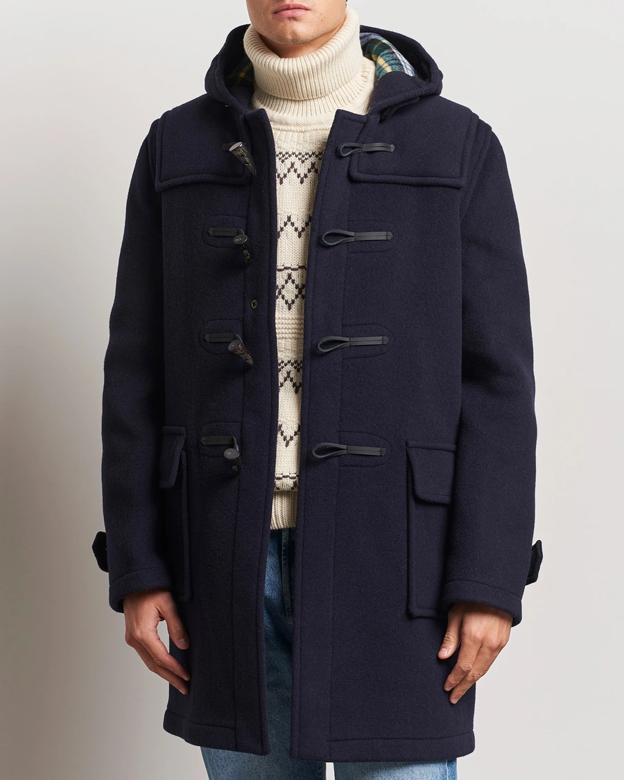 Uomini | Giacche autunnali | Gloverall | Morris Duffle Coat Navy/Dress Gordon