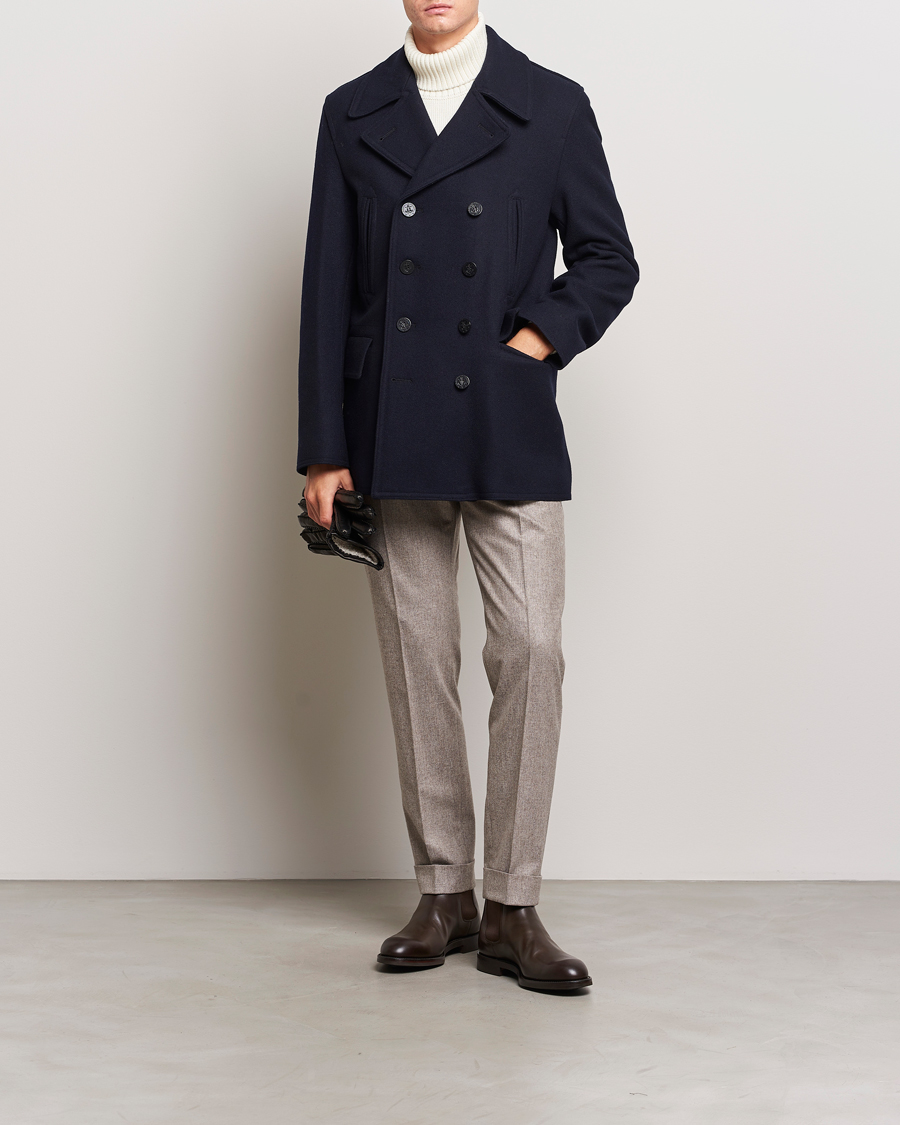 Uomini | Giacche | Gloverall | Churchill Reefer Peacoat Navy