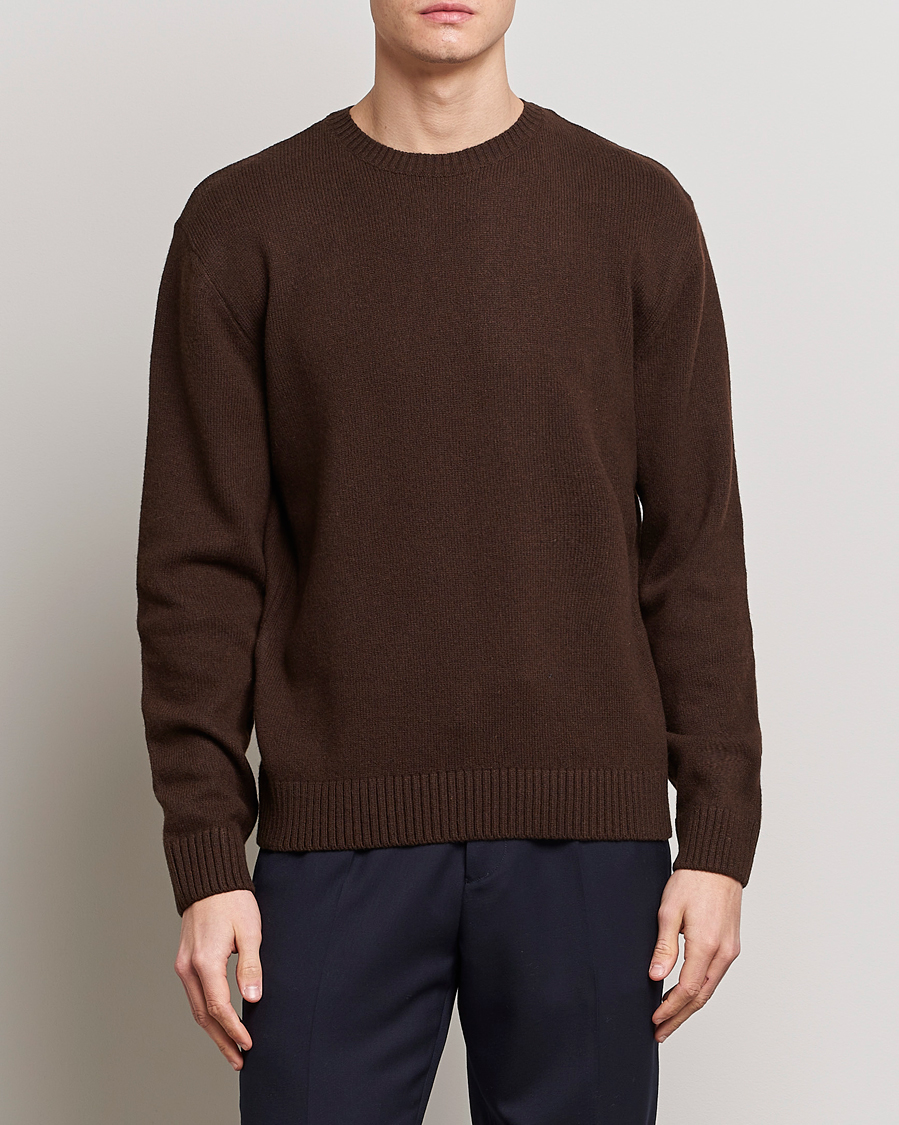 Uomini | Reparti | Colorful Standard | Classic Merino Wool Crew Neck Coffee Brown