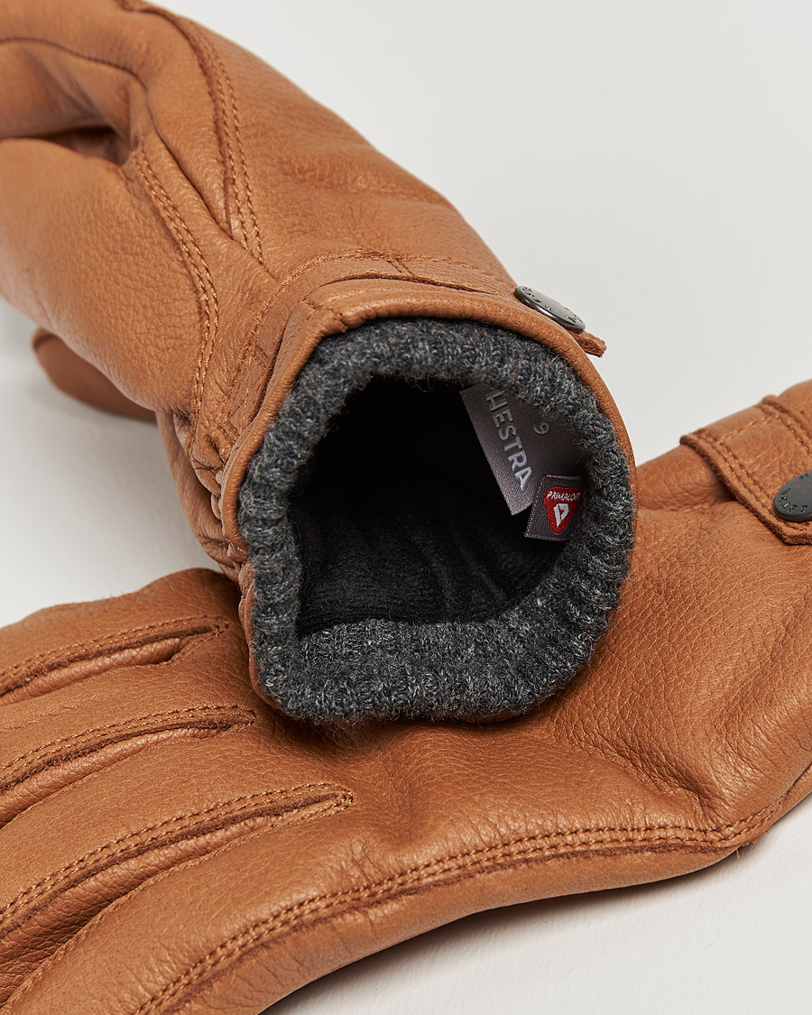 Uomini |  | Hestra | Utsjö Fleece Liner Buckle Elkskin Glove Cognac