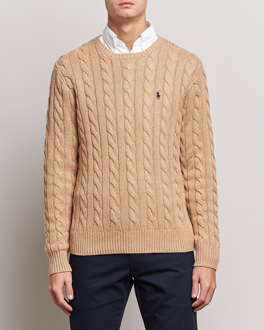 Uomini |  | Polo Ralph Lauren | Cotton Cable Pullover Camel Melange