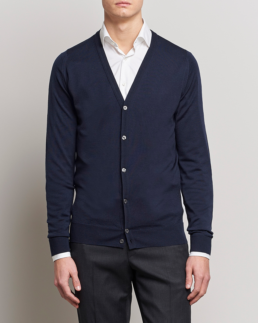 Uomini | John Smedley | John Smedley | Petworth Extra Fine Merino Cardigan Midnight